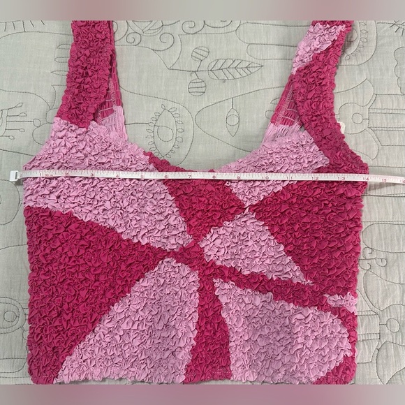 NEW S/W/F Mottled Skirt Set Sz L Pink Smocked Sold at Free People - Picture 10 of 11